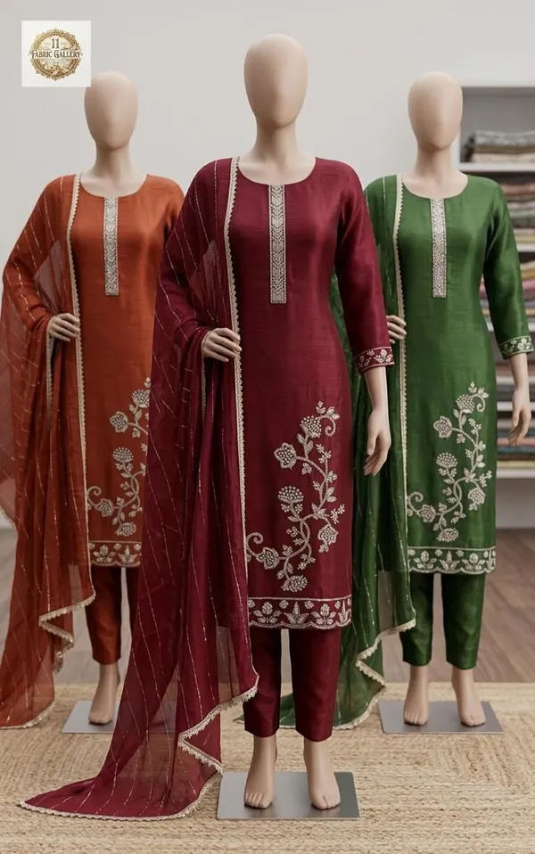 Multicolor_Premium_Organza_Suit_Set_For_Women_(Pack_Of_3)