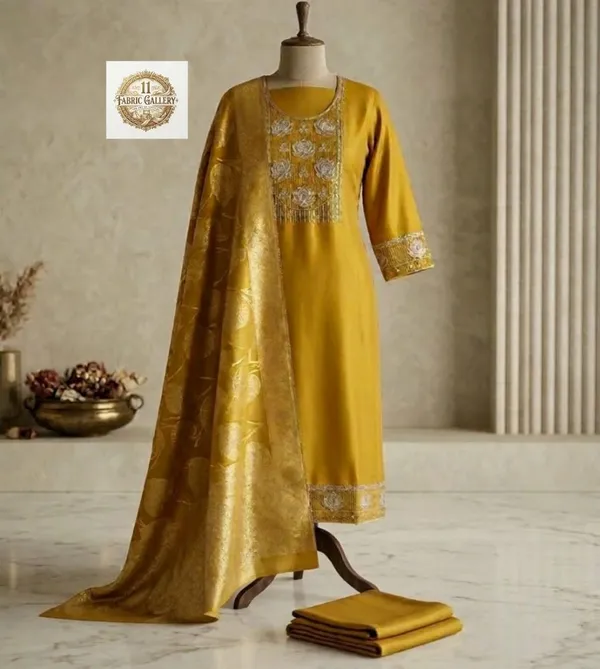 Yellow_Premium_Fancy_Silk_Suit_Set_For_Women