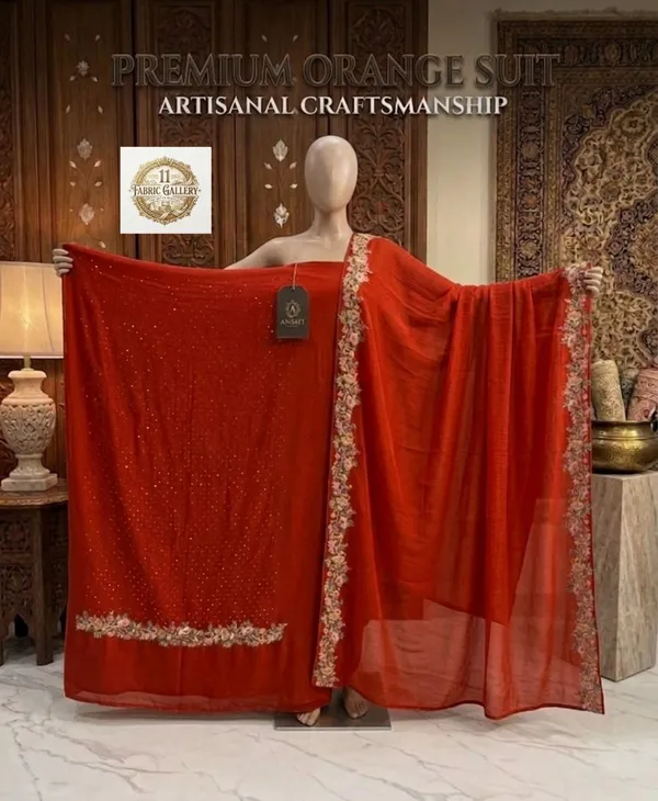 Orange_Premium_Vichiter_Silk_Suit_Set_For_Women