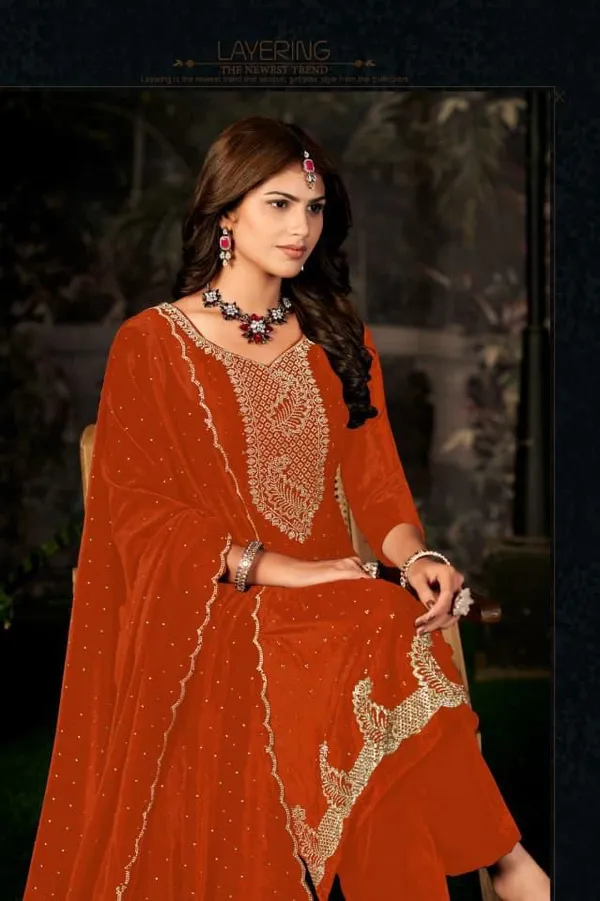 Orange_Premium_Pure_Makhmal_Suit_Set_For_Women