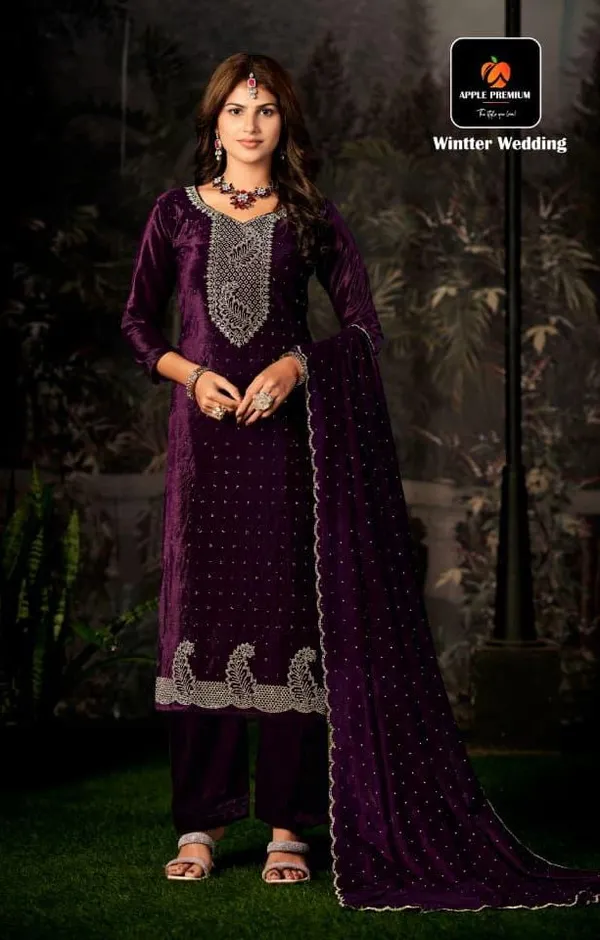 Wine_Premium_Pure_Makhmal_Suit_Set_For_Women