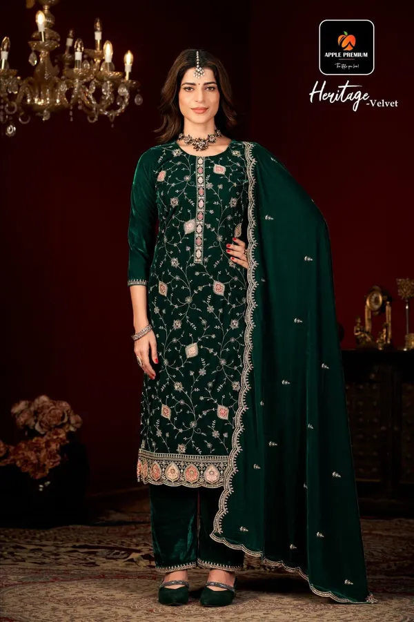 Green_Premium_Pure_Makhmal_Suit_Set_For_Women