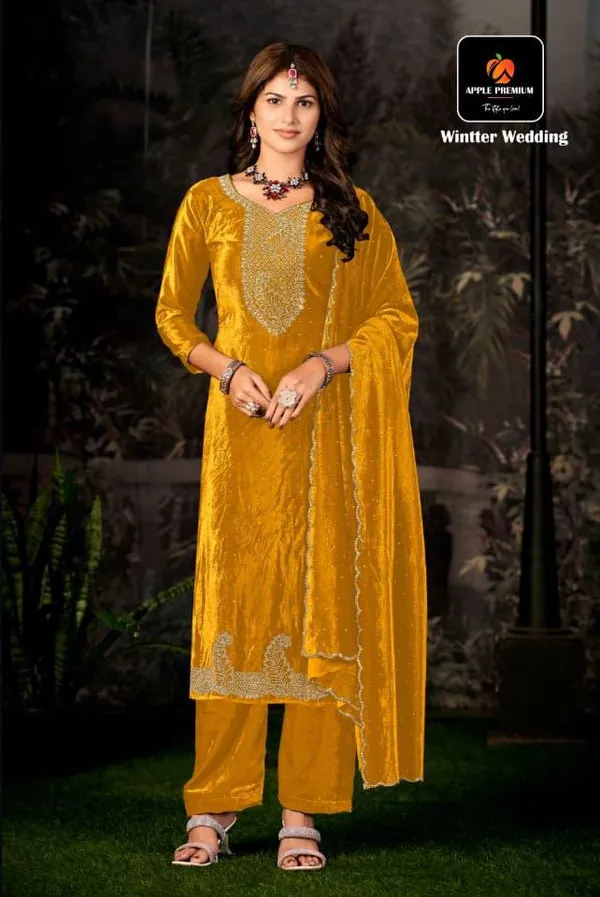 Yellow_Premium_Pure_Makhmal_Suit_Set_For_Women
