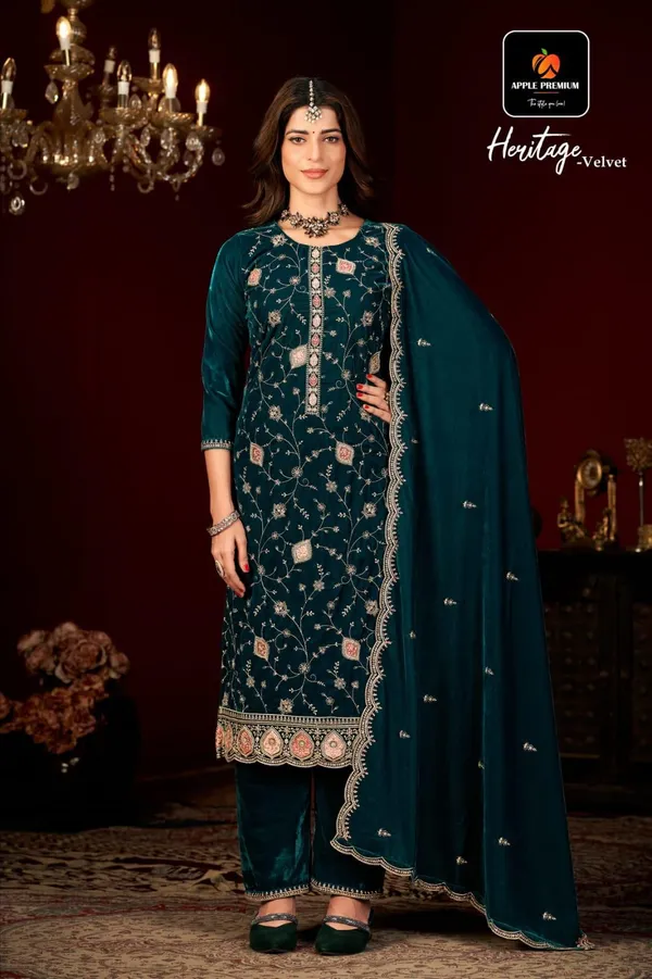 Blue_Premium_Pure_Makhmal_Suit_Set_For_Women