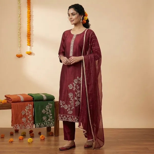 Multicolor_Premium_Organza_Suit_Set_For_Women_(Pack_Of_3)