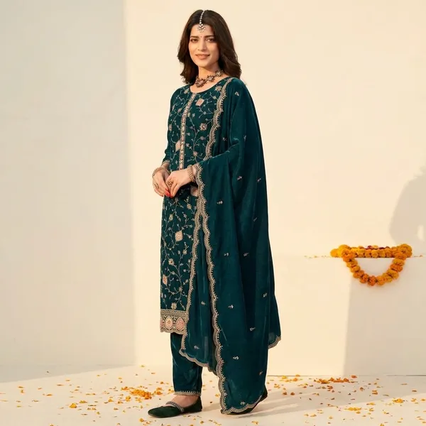 Blue_Premium_Pure_Makhmal_Suit_Set_For_Women