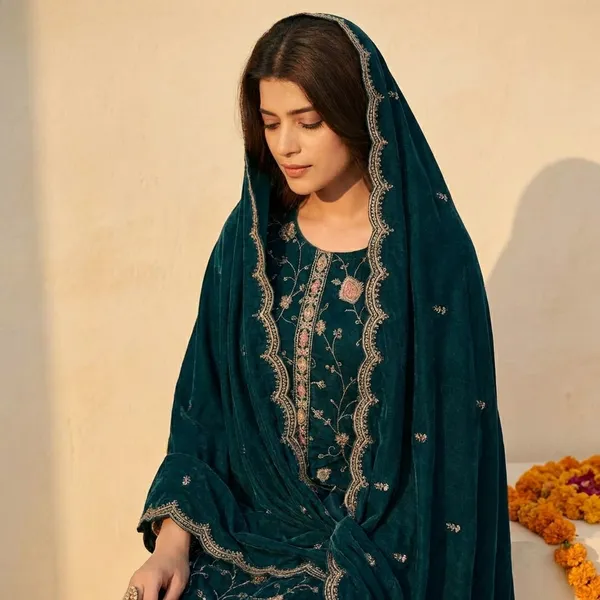 Blue_Premium_Pure_Makhmal_Suit_Set_For_Women