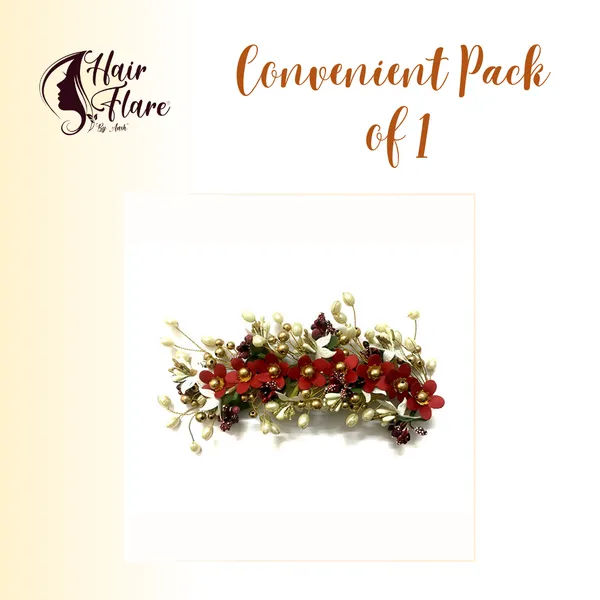 Maroon_Artificial_Floral_Hair_Vein_For_Women_&_Girls