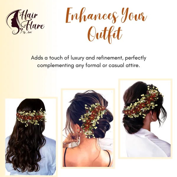 Maroon_Artificial_Floral_Hair_Vein_For_Women_&_Girls