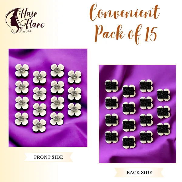 15-Piece_4-Petal_Pearl_Flower_Velcro_Hair_Accessory_Set_���������_Elegant_Floral_Design_with_Crystal_Center_for_Stylish_Hairstyles