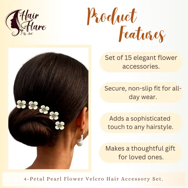 15-Piece_4-Petal_Pearl_Flower_Velcro_Hair_Accessory_Set_���������_Elegant_Floral_Design_with_Crystal_Center_for_Stylish_Hairstyles