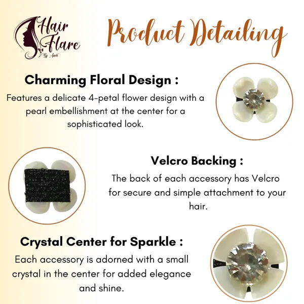 15-Piece_4-Petal_Pearl_Flower_Velcro_Hair_Accessory_Set_���������_Elegant_Floral_Design_with_Crystal_Center_for_Stylish_Hairstyles