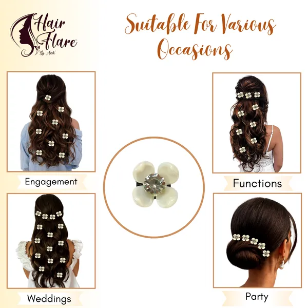 15-Piece_4-Petal_Pearl_Flower_Velcro_Hair_Accessory_Set_���������_Elegant_Floral_Design_with_Crystal_Center_for_Stylish_Hairstyles