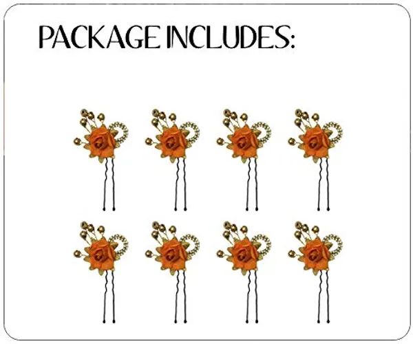 Orange_Artificial_Flowers_Hair_Accessories_For_Women