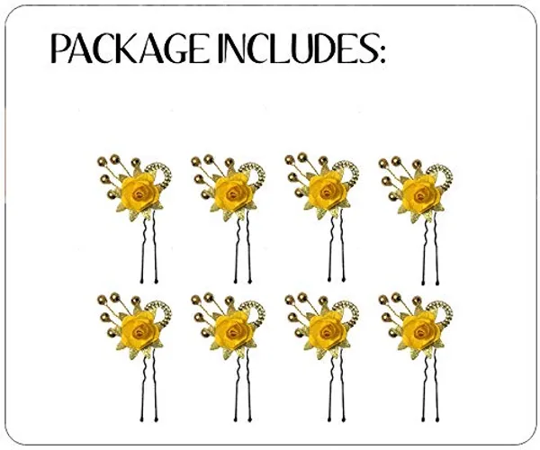 Yellow_Artificial_Flowers_Hair_Accessories_For_Women