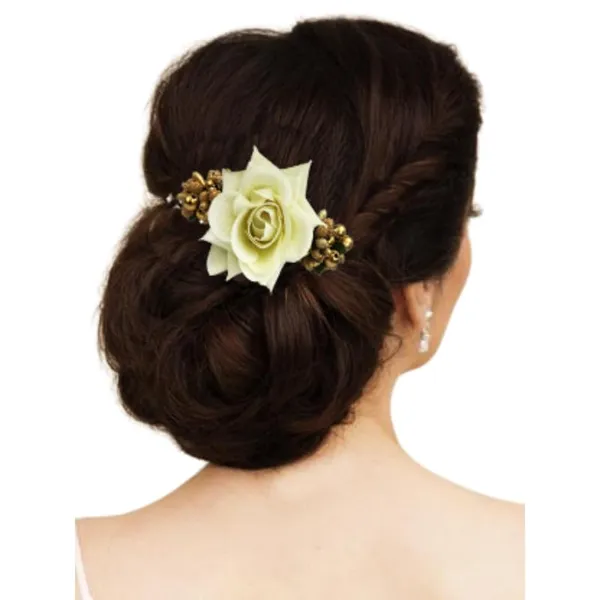 White_Artificial_Flowers_Hair_Accessories_For_Women