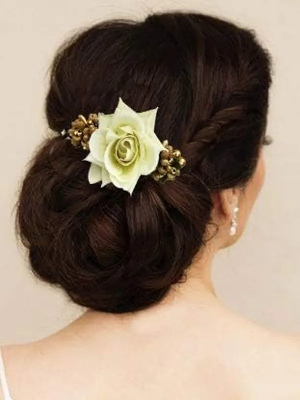 White_Artificial_Flowers_Hair_Accessories_For_Women