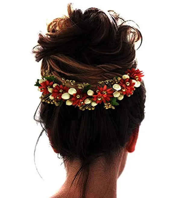 Carrot_Red_Artificial_Flowers_Hair_Accessories_For_Women
