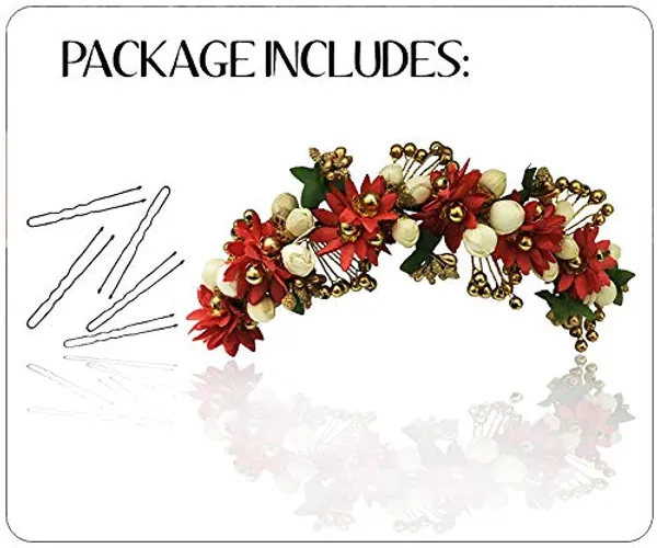 Carrot_Red_Artificial_Flowers_Hair_Accessories_For_Women