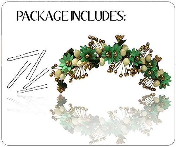 Sea_Green_Artificial_Flowers_Hair_Accessories_For_Women
