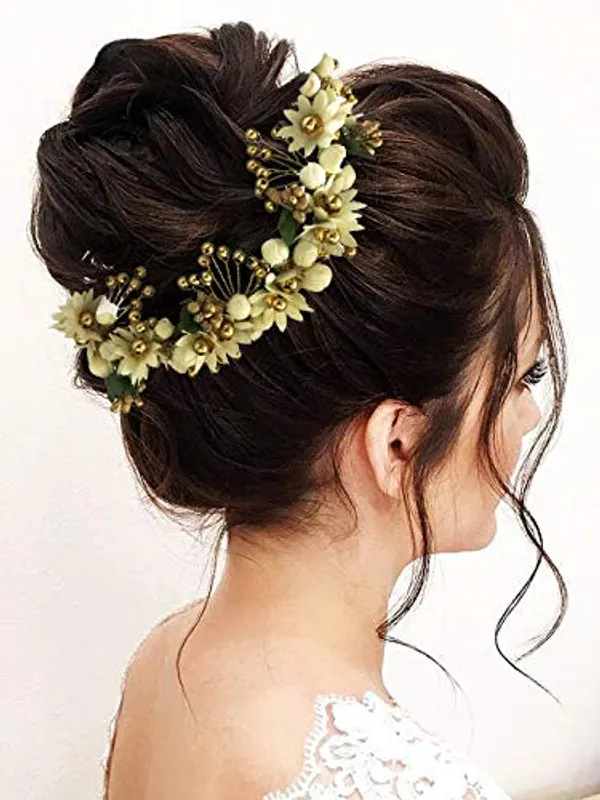 White_Artificial_Flowers_Hair_Accessories_For_Women
