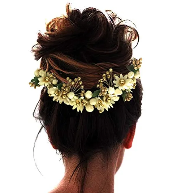 White_Artificial_Flowers_Hair_Accessories_For_Women