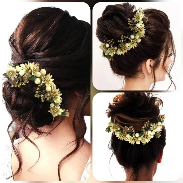White_Artificial_Flowers_Hair_Accessories_For_Women