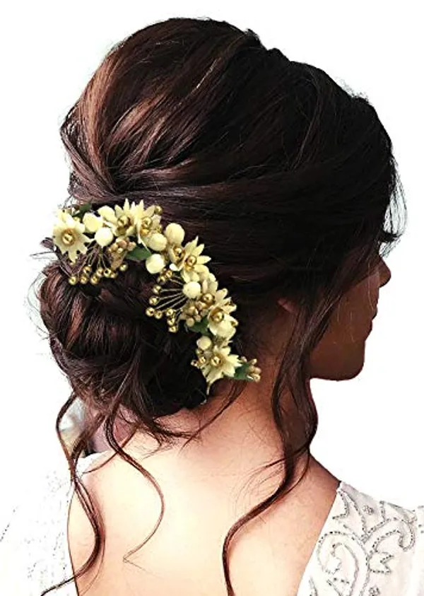 White_Artificial_Flowers_Hair_Accessories_For_Women