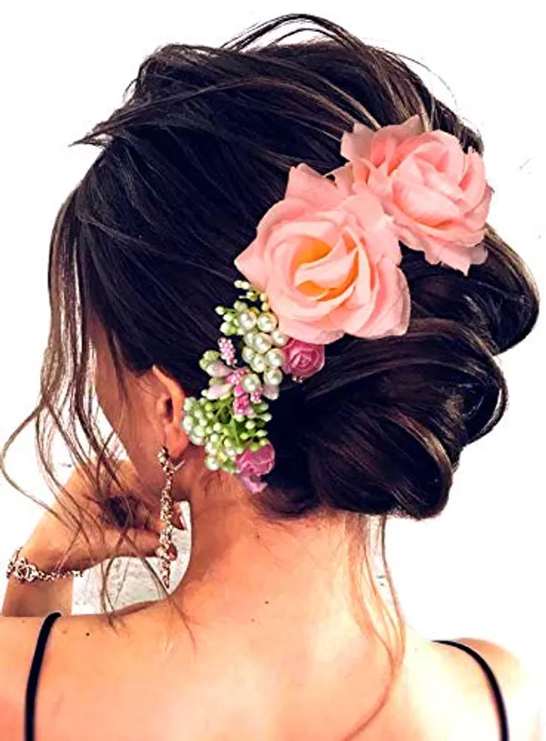 Baby_Pink_Rose_And_Pearl_Gajra_Style_Hair_Pin_For_Girls
