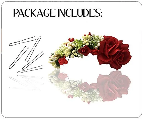 Red_Rose_And_Pearl_Gajra_Style_Hair_Pin_For_Girls