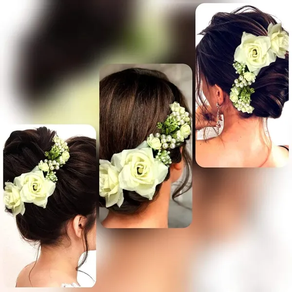 White_Rose_And_Pearl_Gajra_Style_Hair_Pin_For_Girls
