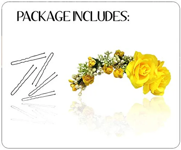 Yellow_Rose_And_Pearl_Gajra_Style_Hair_Pin_For_Girls