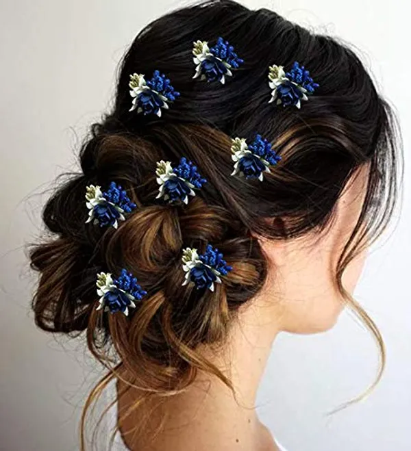 Pack_of_8_Blue_Artificial_Rose_Hair_Pin_For_Women