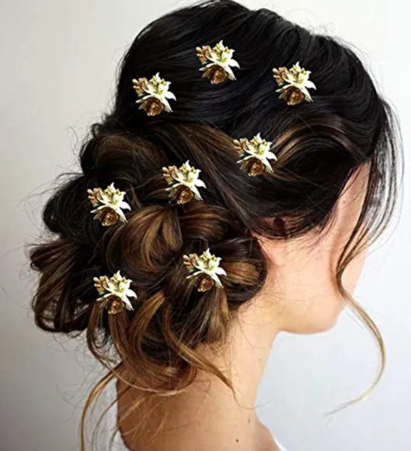 Pack_of_8_Golden_Artificial_Rose_Hair_Pin_For_Women