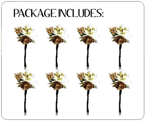 Pack_of_8_Golden_Artificial_Rose_Hair_Pin_For_Women