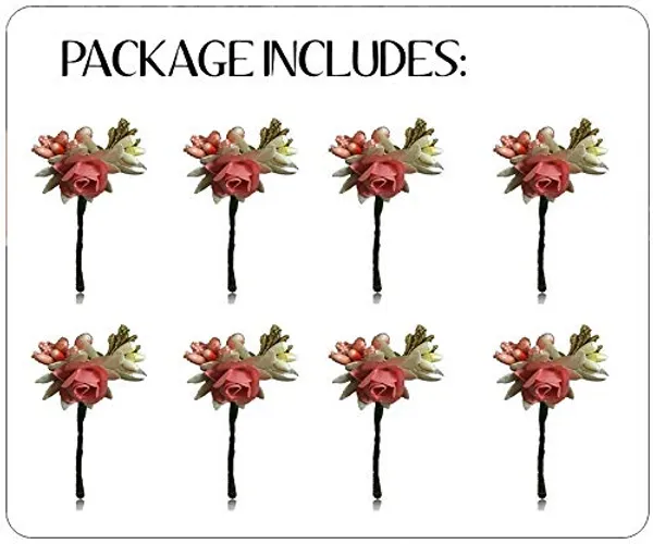 Pack_of_8_Peach_Artificial_Rose_Hair_Pin_For_Women