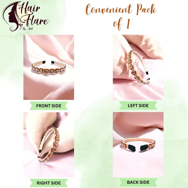 "Elegant_Ribbon-Covered_Hair_Band_with_23_Square_Crystals_and_Nag_Adornments,_Perfect_for_Stylish_Hair_Accessories"
