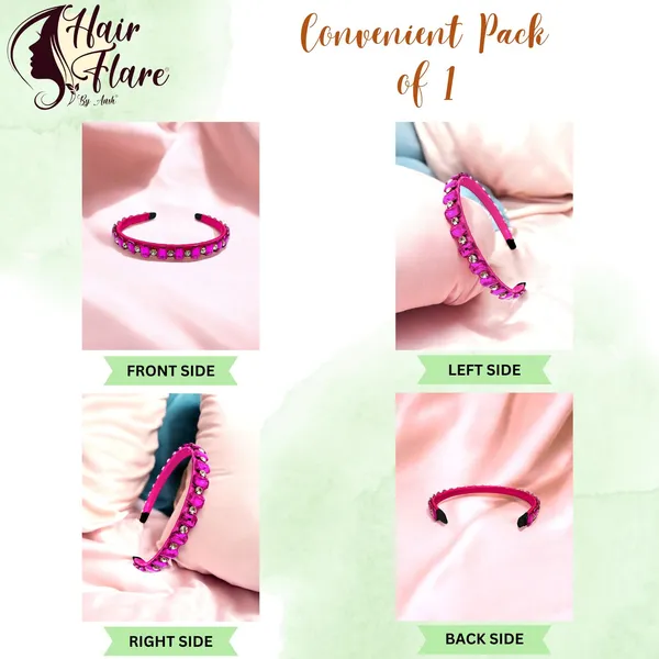 "Elegant_Ribbon-Covered_Hair_Band_with_23_Square_Crystals_and_Nag_Adornments,_Perfect_for_Stylish_Hair_Accessories"
