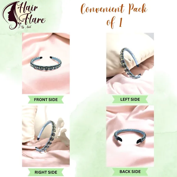 "Elegant_Ribbon-Covered_Hair_Band_with_23_Square_Crystals_and_Nag_Adornments,_Perfect_for_Stylish_Hair_Accessories"