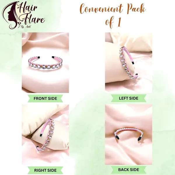 "Elegant_Ribbon-Covered_Hair_Band_with_23_Square_Crystals_and_Nag_Adornments,_Perfect_for_Stylish_Hair_Accessories"