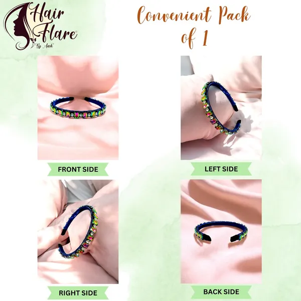 "Elegant_Ribbon-Covered_Hair_Band_with_23_Square_Crystals_and_Nag_Adornments,_Perfect_for_Stylish_Hair_Accessories"
