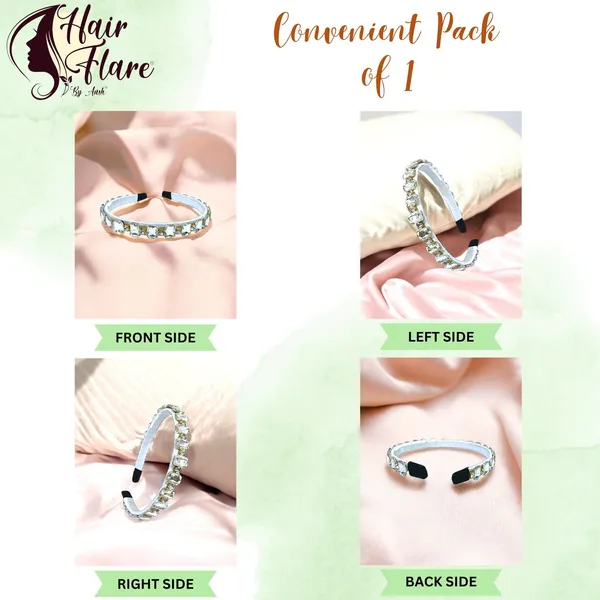 "Elegant_Ribbon-Covered_Hair_Band_with_23_Square_Crystals_and_Nag_Adornments,_Perfect_for_Stylish_Hair_Accessories"