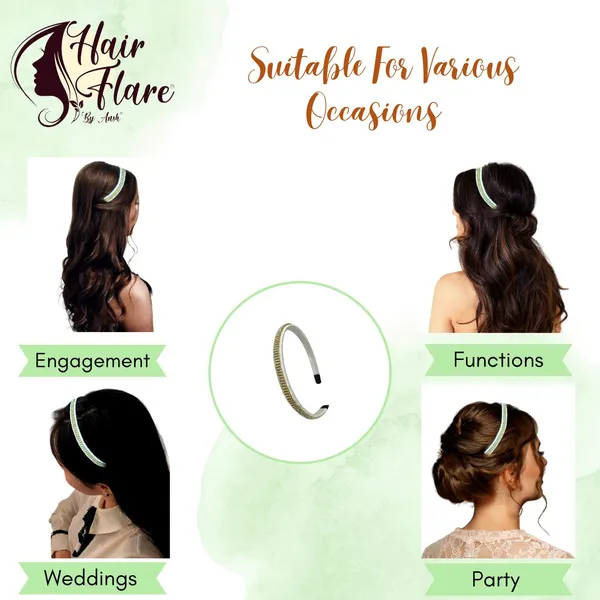 "Elegant_Ribbon-Covered_Hair_Band_with_Crystal_Nag_Chain_Adornment_and_Black_Ribbon_Ends_for_a_Chic,_Stylish_Look"