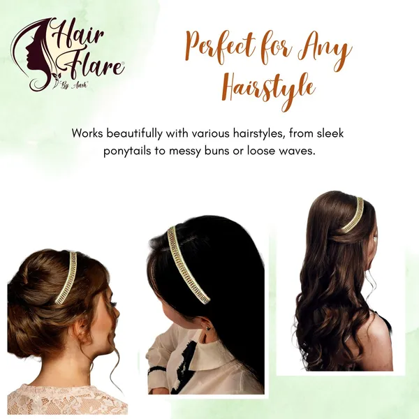 "Elegant_Ribbon-Covered_Hair_Band_with_Crystal_Nag_Chain_Adornment_and_Black_Ribbon_Ends_for_a_Chic,_Stylish_Look"