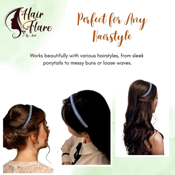 "Elegant_Ribbon-Covered_Hair_Band_with_Crystal_Nag_Chain_Adornment_and_Black_Ribbon_Ends_for_a_Chic,_Stylish_Look"