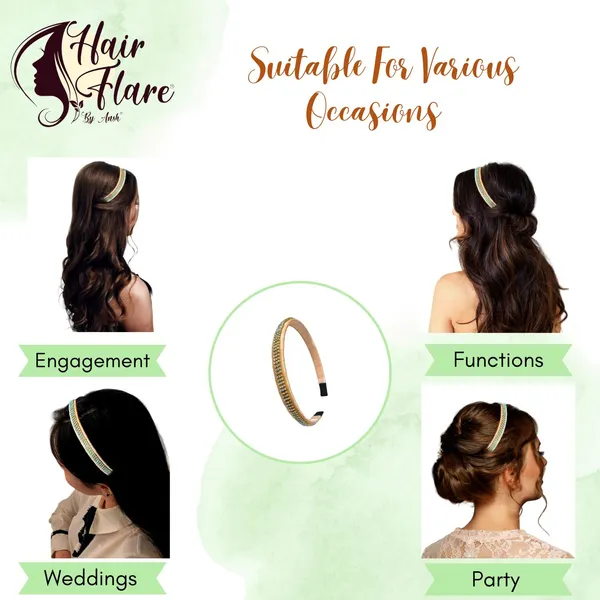 "Elegant_Ribbon-Covered_Hair_Band_with_Crystal_Nag_Chain_Adornment_and_Black_Ribbon_Ends_for_a_Chic,_Stylish_Look"
