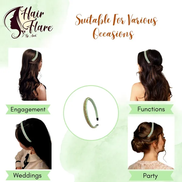 "Elegant_Ribbon-Covered_Hair_Band_with_Crystal_Nag_Chain_Adornment_and_Black_Ribbon_Ends_for_a_Chic,_Stylish_Look"