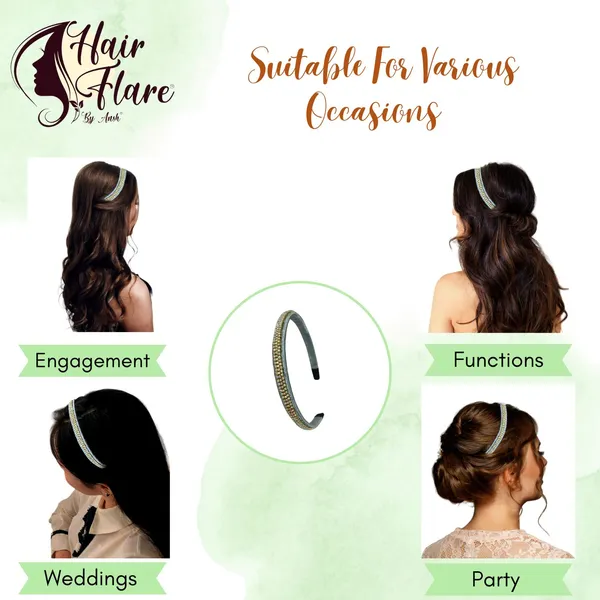 "Elegant_Ribbon-Covered_Hair_Band_with_Crystal_Nag_Chain_Adornment_and_Black_Ribbon_Ends_for_a_Chic,_Stylish_Look"