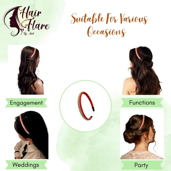 "Elegant_Ribbon-Covered_Hair_Band_with_Crystal_Nag_Chain_Adornment_and_Black_Ribbon_Ends_for_a_Chic,_Stylish_Look"