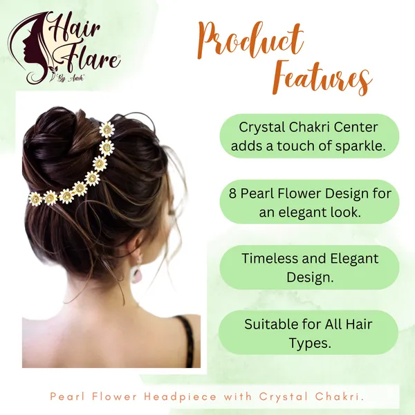 "Elegant_8-Pearl_Flower_Headpiece_with_Crystal_Chakri_Center,_Secure_Hook,_and_Green_Tape_Cover_for_Perfect_Hair_Attachment"